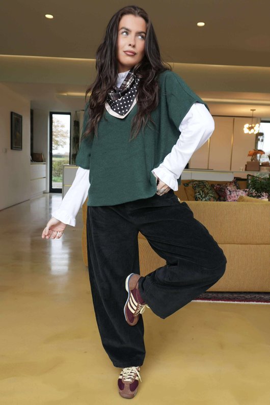 Gilbert Cord Barrel Pant Black /24=